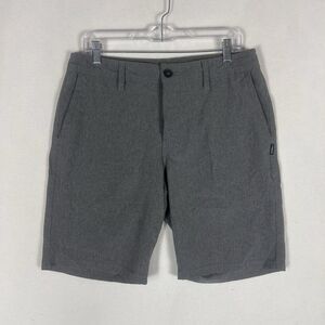 ONeill Hybrid Chino Shorts Mens 32 Gray Flat Front Pockets Water Resistant Golf